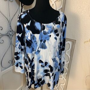 Calvin Klein Abstract Floral scene print.